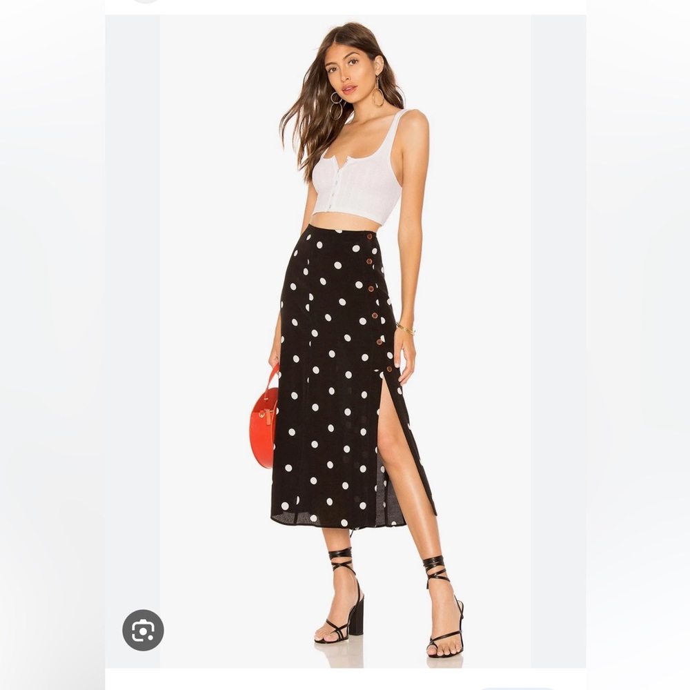 Free People black polka dot skirt